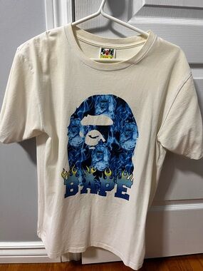 Bape Blue flames Tee - medium